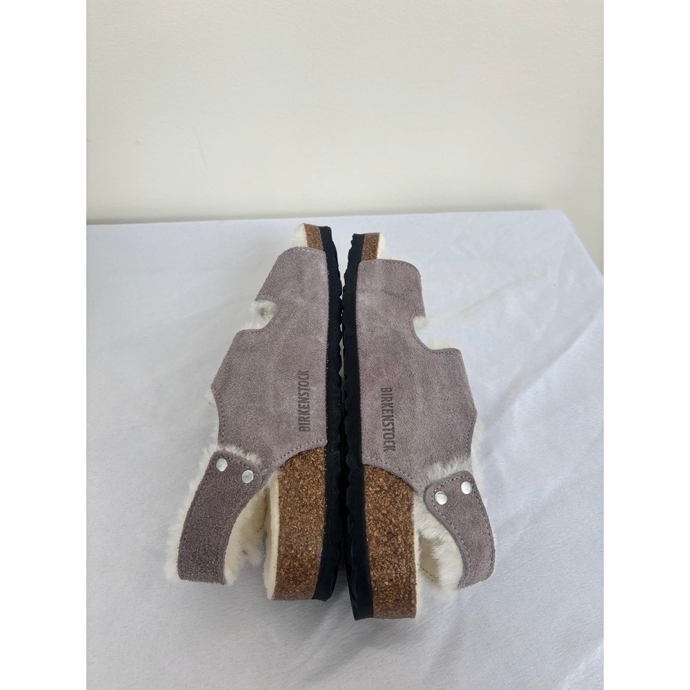 Birkenstock Milano Suede Shearling Faded Purple Sandals Size 7 women's new - Picture 3 of 7